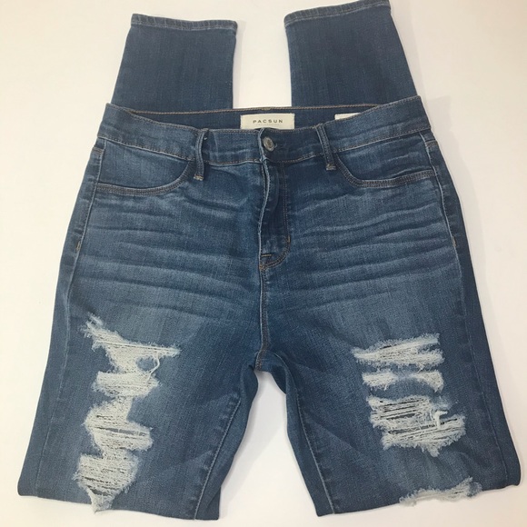 PacSun 89% Cotton Distressed Skinny Jeans - 28 - Picture 11 of 16